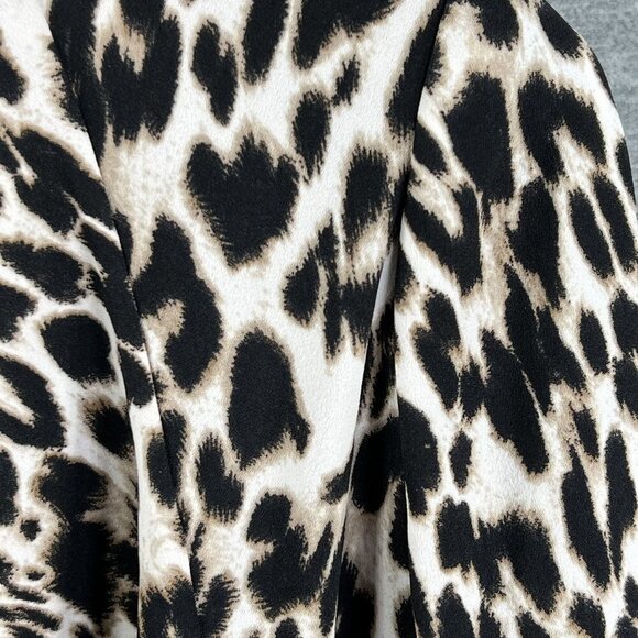 Calvin Klein Womens S Leopard Print Open Cardigan 3/4 Sleeves Oversized Blazer - Picture 16 of 16